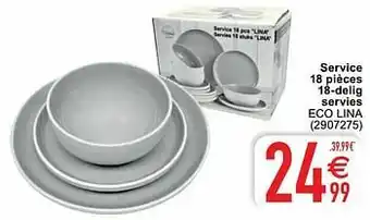 Cora Service 18 pièces 18-delig servies eco lina aanbieding