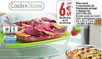 Cora Plat carré + couvercle xl vierkante schaal + deksel xl aanbieding