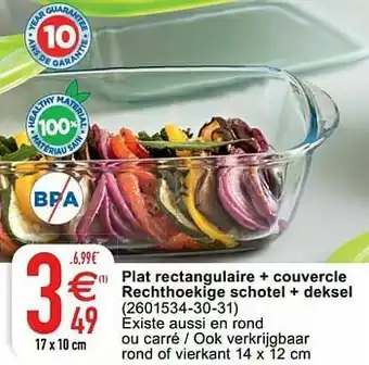 Cora Plat rectangulaire + couvercle rechthoekige schotel + deksel aanbieding
