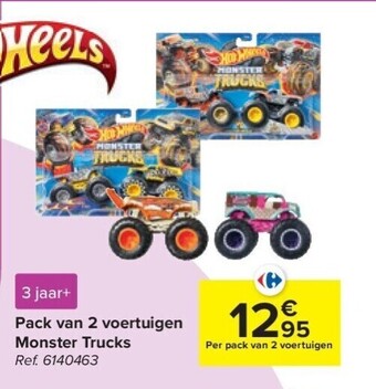 Carrefour Pack van 2 voertuigen Monster Trucks aanbieding