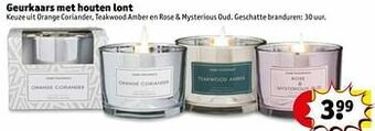 Kruidvat Geurkaars met houten lont aanbieding