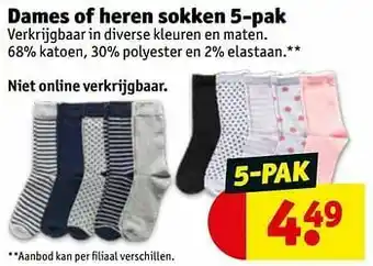 Kruidvat Dames of heren sokken aanbieding