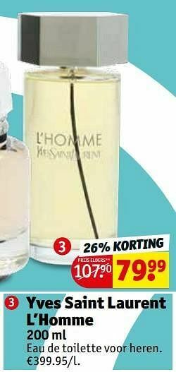 Kruidvat Yves saint laurent l’homme edt aanbieding