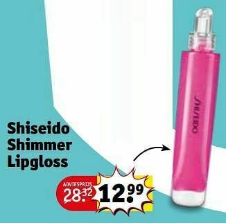 Kruidvat Shiseido shimmer lipgloss aanbieding