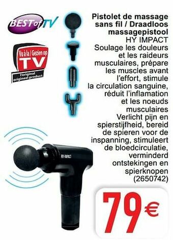Best of tv pistolet de massage sans fil - draadloos massagepistool hy impact
