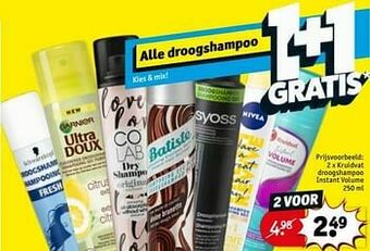 Kruidvat Kruidvat droogshampoo instant volume aanbieding