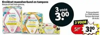 Kruidvat 100% katoen tampon normaal aanbieding