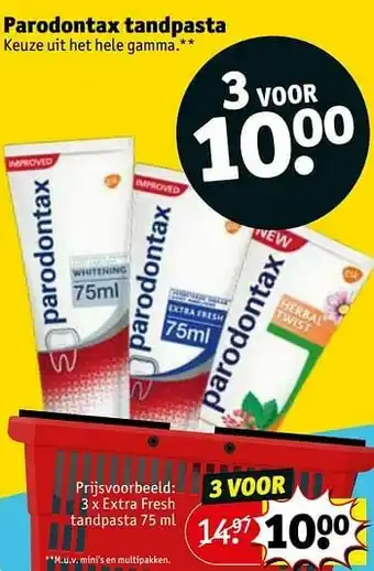 Kruidvat Extra fresh tandpasta aanbieding