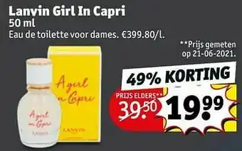 Kruidvat Lanvin girl in capri edt aanbieding