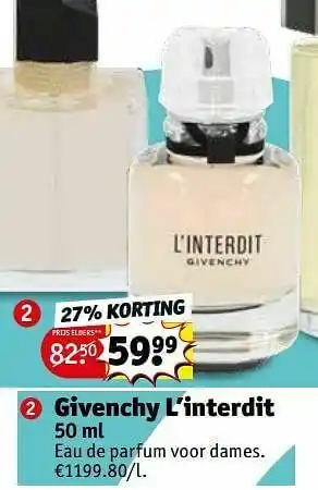 Kruidvat Givenchy l’interdit edp aanbieding