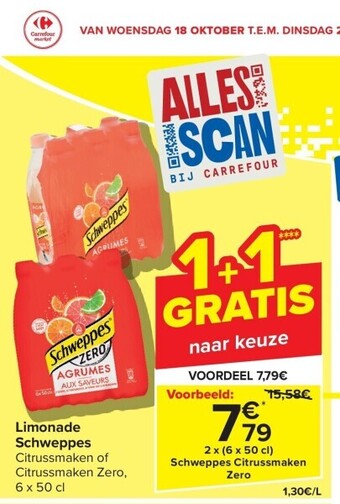 Carrefour Limonade schweppes aanbieding