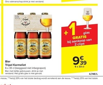 Carrefour Bier tripel karmeliet aanbieding