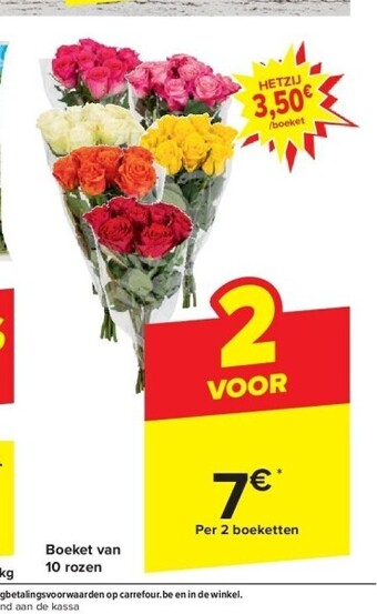 Carrefour Boeket van 10 rozen aanbieding