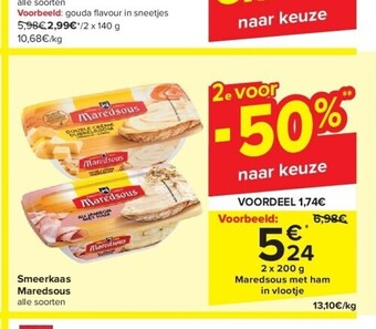 Carrefour Smeerkaas maredsous aanbieding