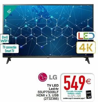Cora Lg tv led led-tv 55up75006lf aanbieding