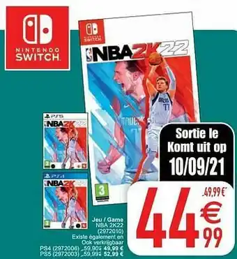 Cora Jeu - game nba 2k22 aanbieding