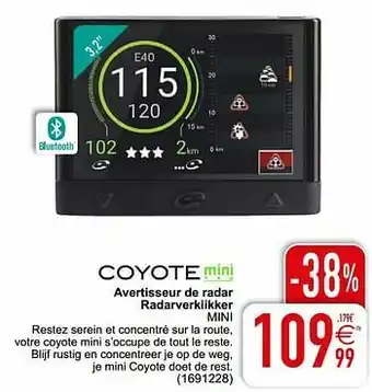 Cora Coyote Avertisseur de radar radarverklikker mini aanbieding