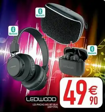 Cora Ledwood ld-pack3-hs-bt-blk aanbieding