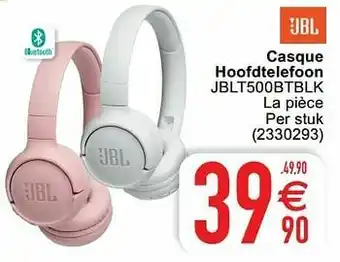 Cora Jbl casque hoofdtelefoon jblt500btblk aanbieding