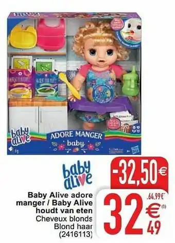 Cora Baby alive adore manger - baby alive houdt van eten aanbieding