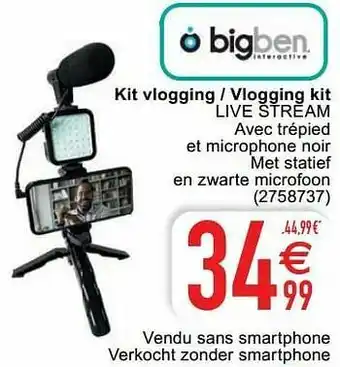 Cora Bigben kit vlogging - vlogging kit live stream aanbieding