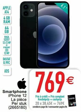 Cora Apple smartphone iphone 12 aanbieding
