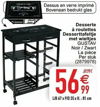 Cora Desserte à roulettes desserttafeltje met wieltjes gustav aanbieding