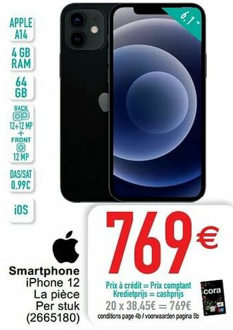 Cora Apple smartphone iphone 12 aanbieding