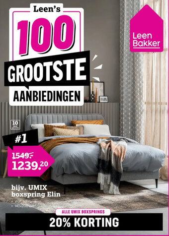 Leen Bakker UMIX boxspring Elin aanbieding
