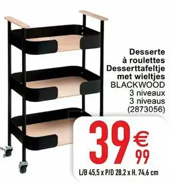 Cora Desserte à roulettes desserttafeltje met wieltjes blackwood aanbieding