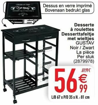 Cora Desserte à roulettes desserttafeltje met wieltjes gustav aanbieding