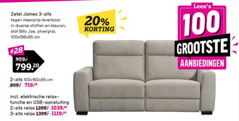 Leen Bakker Zetel James 3-zits aanbieding