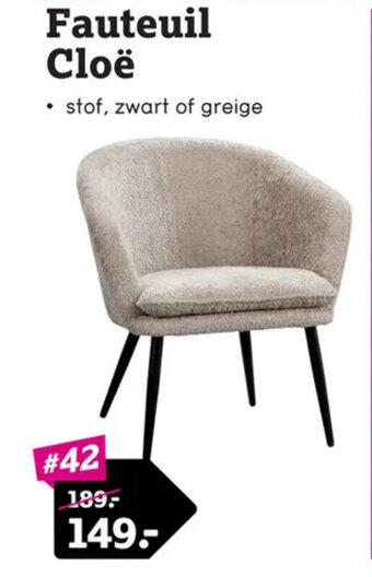 Leen Bakker Fauteuil Cloë aanbieding