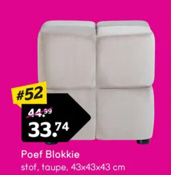 Leen Bakker Poef Blokkie aanbieding