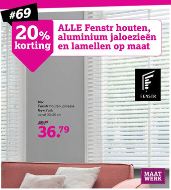 Fenstr houten jaloezie New York 30x30 cm