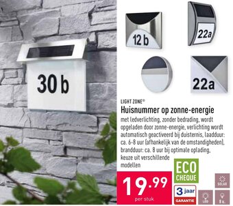ALDI Light zone Huisnummer op zonne-energie aanbieding