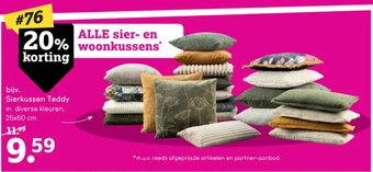 Leen Bakker Sierkussen Teddy aanbieding