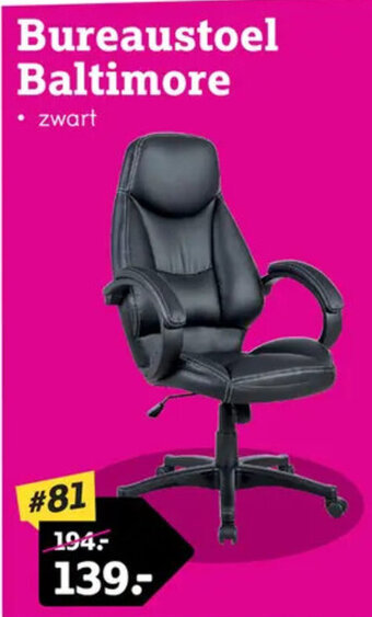 Leen Bakker Bureaustoel Baltimore aanbieding