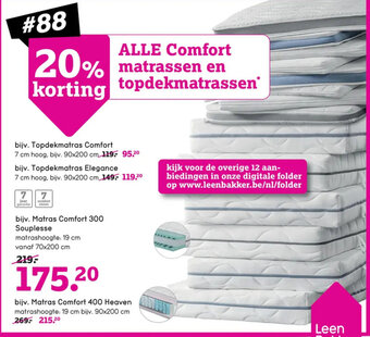 Leen Bakker Matras Comfort 300 Souplesse aanbieding