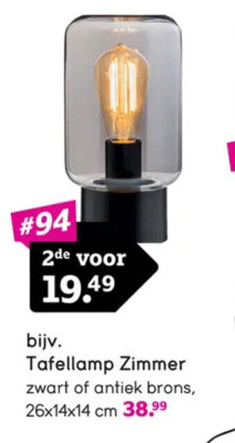 Leen Bakker Tafellamp Zimmer aanbieding