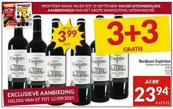 Intermarché Bordeaux supérieur château les conquêtes 2016 rood aanbieding