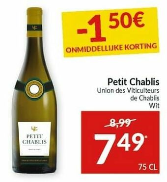 Intermarché Petit chablis union des viticulteurs de chablis wit aanbieding