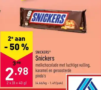ALDI Snickers 2x (8x40g) aanbieding