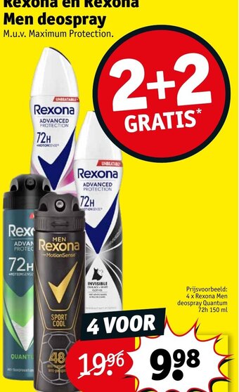 Kruidvat Rexona en rexona men deospray aanbieding