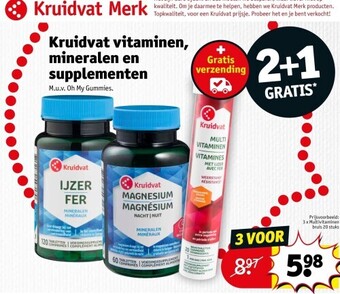 Kruidvat Kruidvat vitaminen, mineralen en mineralen en supplementen aanbieding