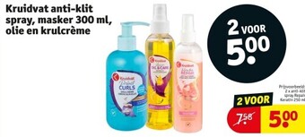 Kruidvat Kruidvat anti-klit spray, masker 300 ml, olie en krulcrème aanbieding