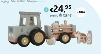Dreamland Little dutch houten tractor met trailer little farm aanbieding