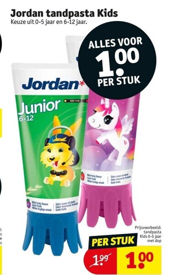 Kruidvat Jordan tandpasta kids aanbieding