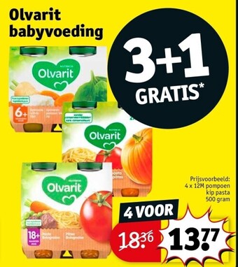Kruidvat Olvarit babyvoeding aanbieding