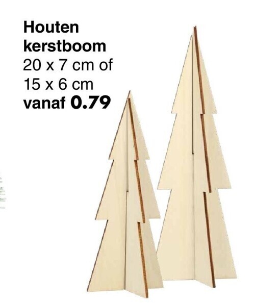 Houten kerstboom promotie bij Wibra